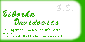 biborka davidovits business card